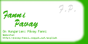 fanni pavay business card